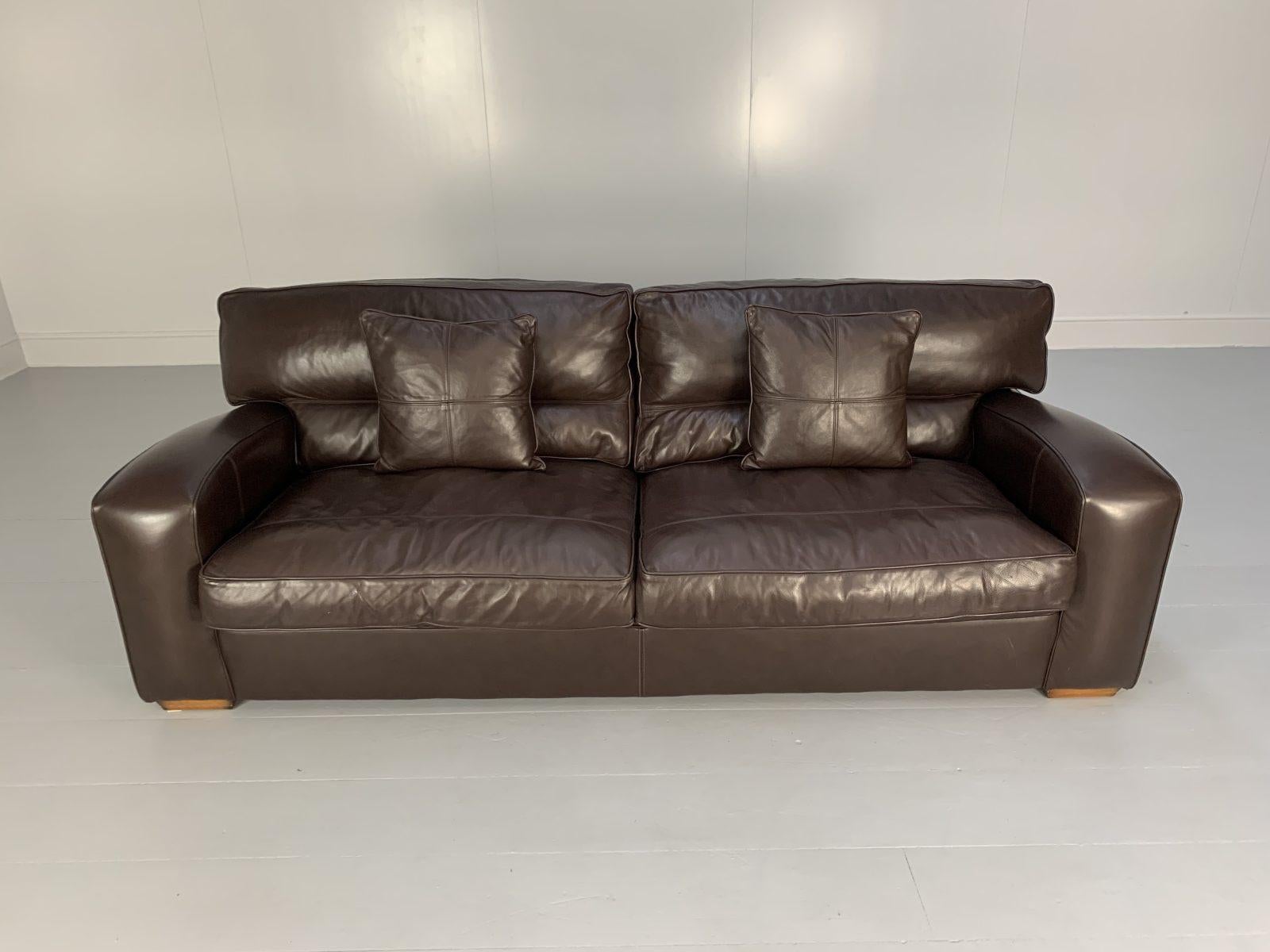 DURESTA Panther Grand 3-Sitz-Sofa - aus dunkelbraunem Leder im Zustand „Gut“ im Angebot in Barrowford, GB