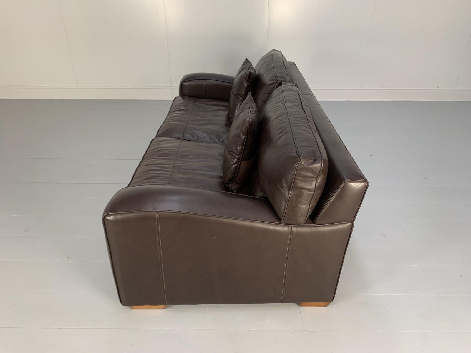 Duresta “Panther” Grand 3-Seat Sofa, in Dark Brown Leather For Sale 2