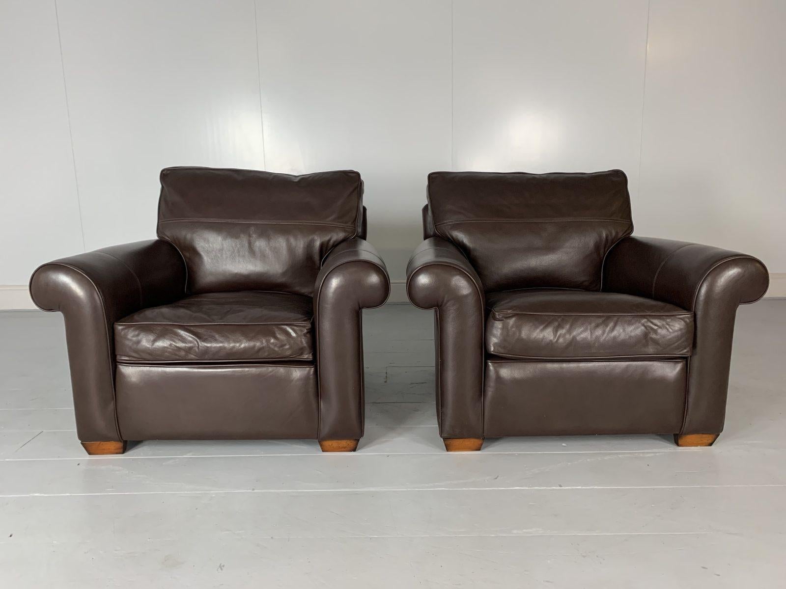 Hello Friends, and welcome to Lord Browns, the UK’s premier destination for fine, preloved seating.

On offer on this occasion is an irresistibly-handsome identical pair of Duresta “Scroll-Arm” large armchairs, both dressed in their peerless
