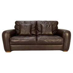 Used Duresta "Spitfire" 2-Seat Sofa - In Dark Brown "Mustang" Leather