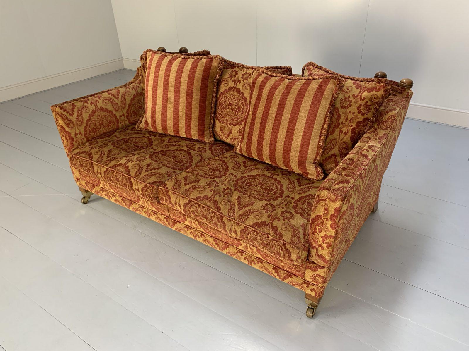 Duresta “Trafalgar” 2 Sofa & Armchair Suite, in Red & Gold Damask 9