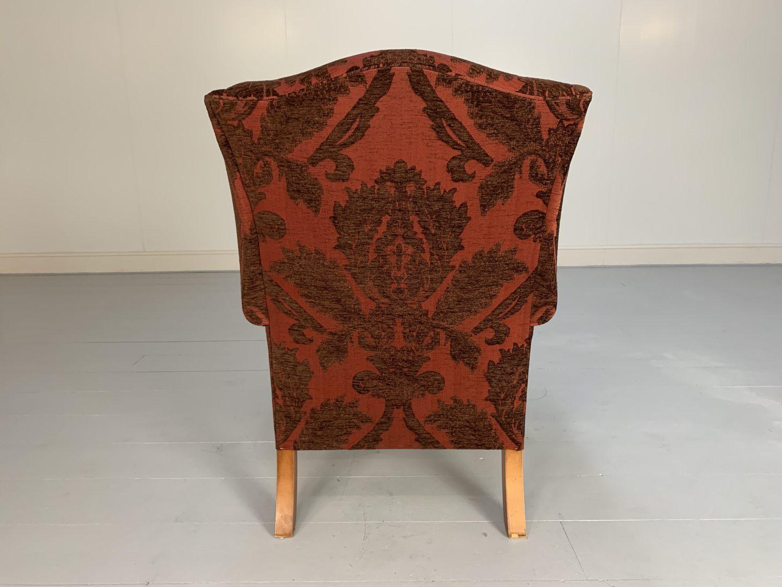 Duresta “Trafalgar” Sofa & “Devonshire” Armchair, in Deep Red Damask For Sale 10