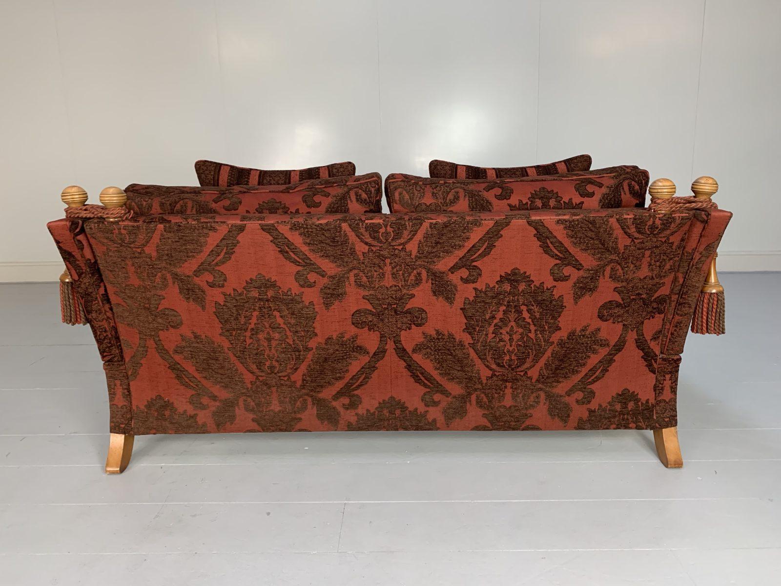 Duresta “Trafalgar” Sofa & “Devonshire” Armchair, in Deep Red Damask For Sale 1