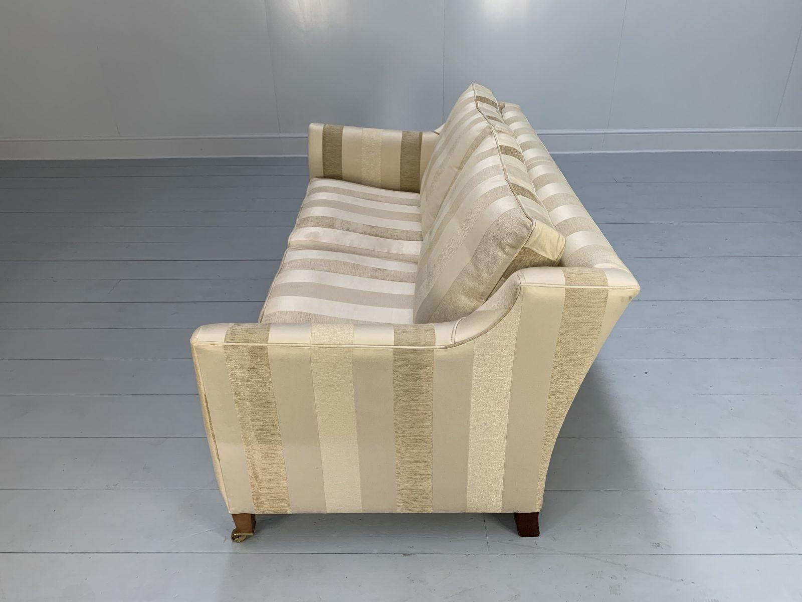 Contemporary Duresta “Villeneuve” Sofa – 2.5-Seat – in Ivory Gold Stripe