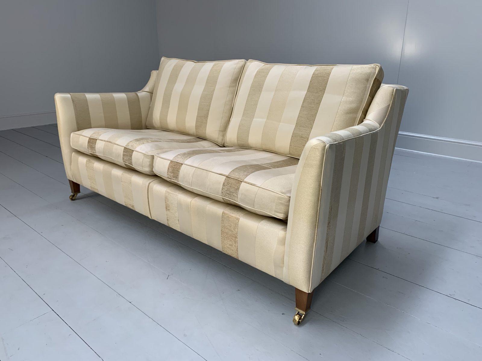 Duresta “Villeneuve” Sofa – 2.5-Seat – in Ivory Gold Stripe 1