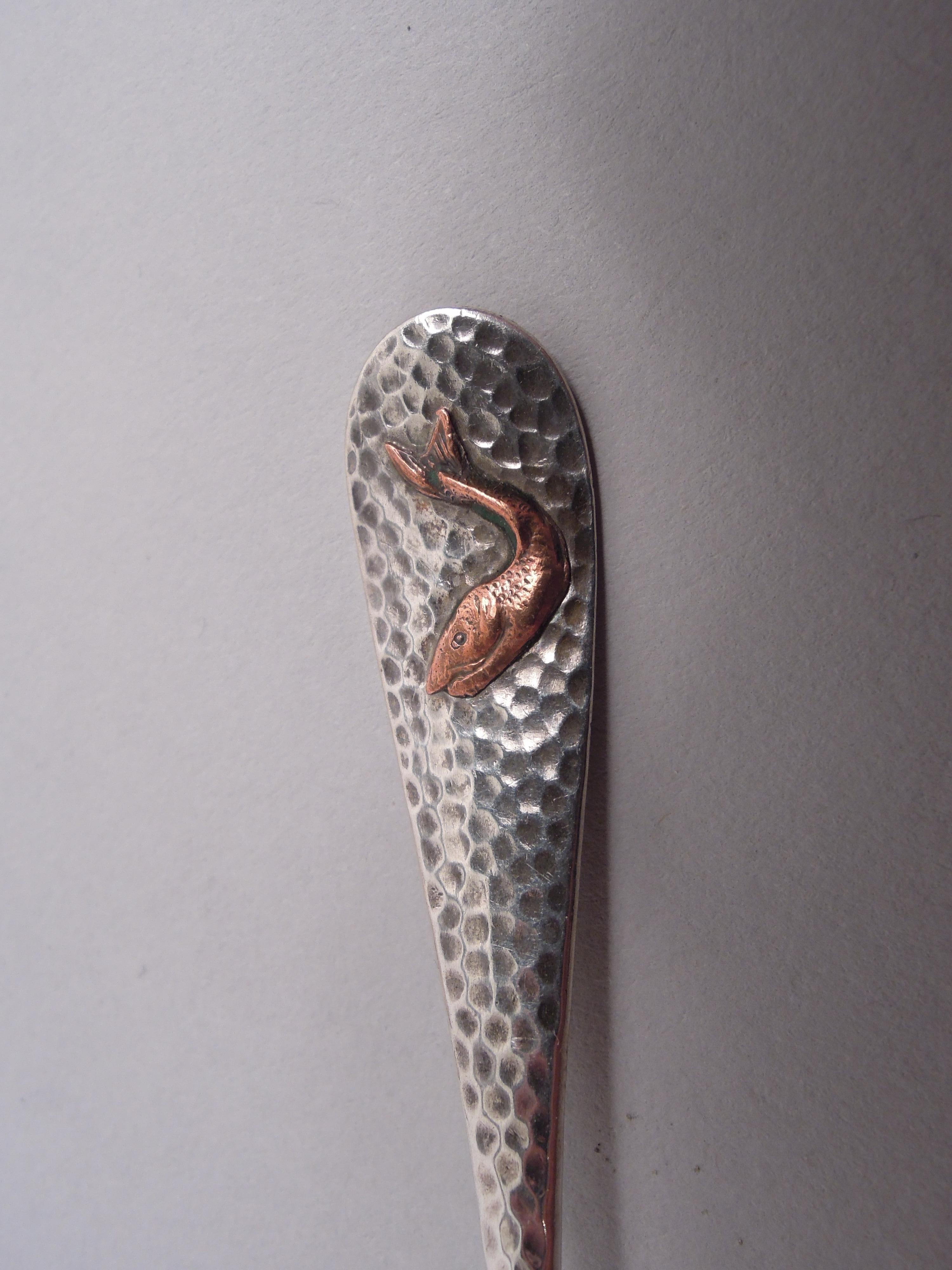 Durgin Cucharas Demitasse de caza y pesca de metal mixto japonesas siglo XIX