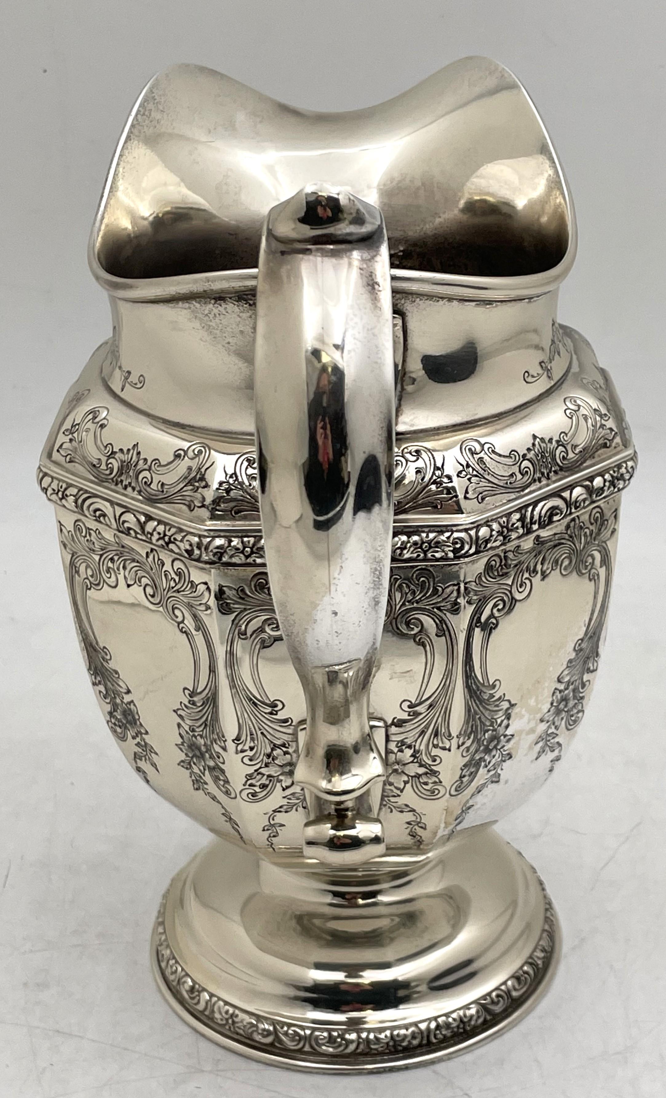 American Durgin Sterling Silver Pitcher Jug in Art Nouveau Style from Early 20th Century For Sale