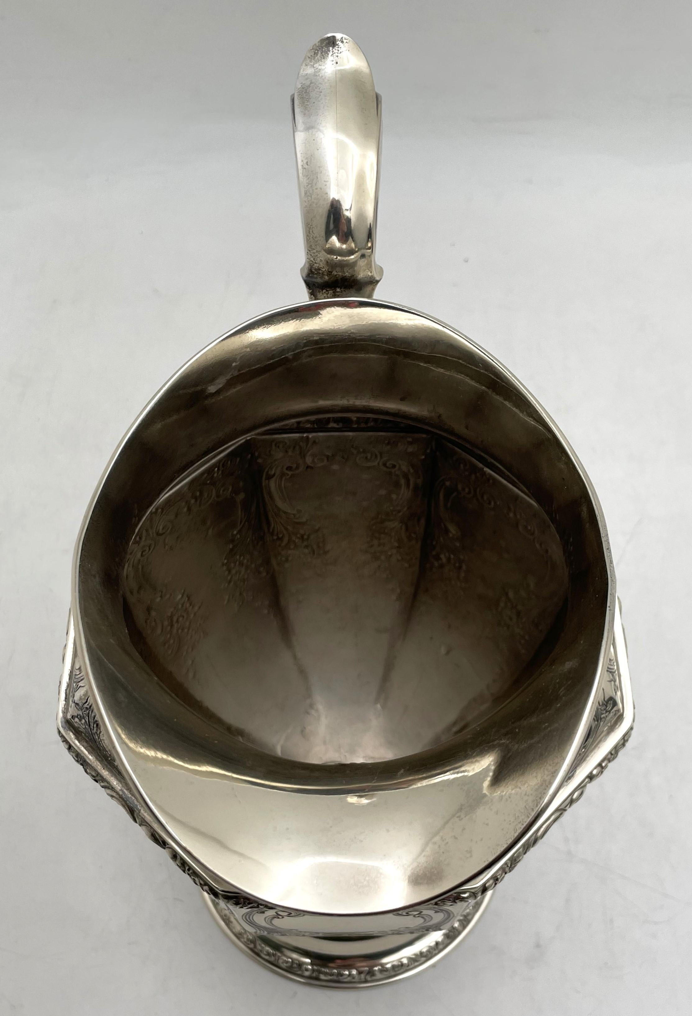 Durgin Sterling Silver Pitcher Jug in Art Nouveau Style from Early 20th Century In Good Condition For Sale In New York, NY