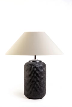 DURIAN. Lampe de bureau en graphite, design Art Déco contemporain fait à la main