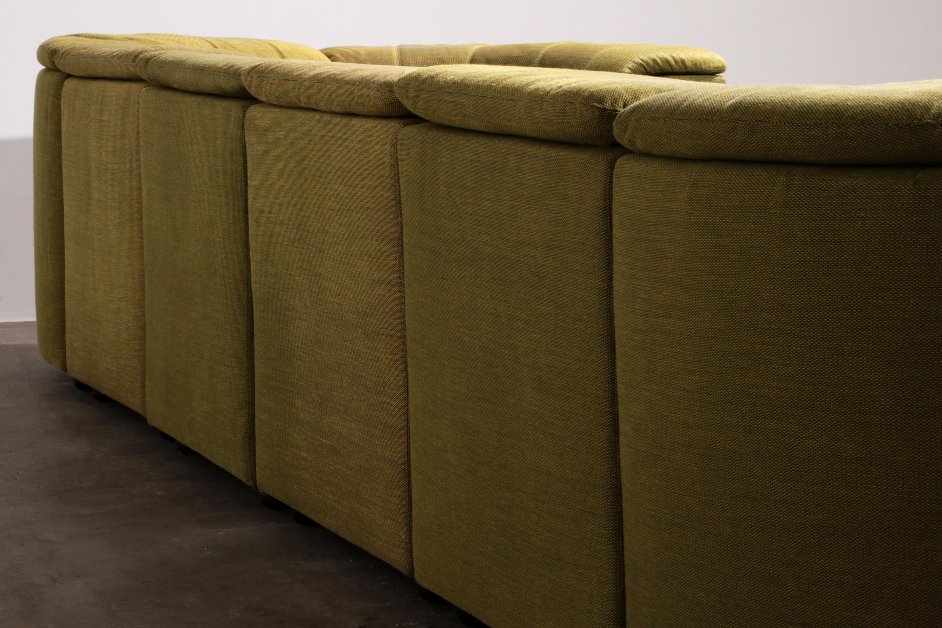 Canapé modulaire Durlet 9 pièces en tissu De Ploeg vert de luxe 1970 en vente 6
