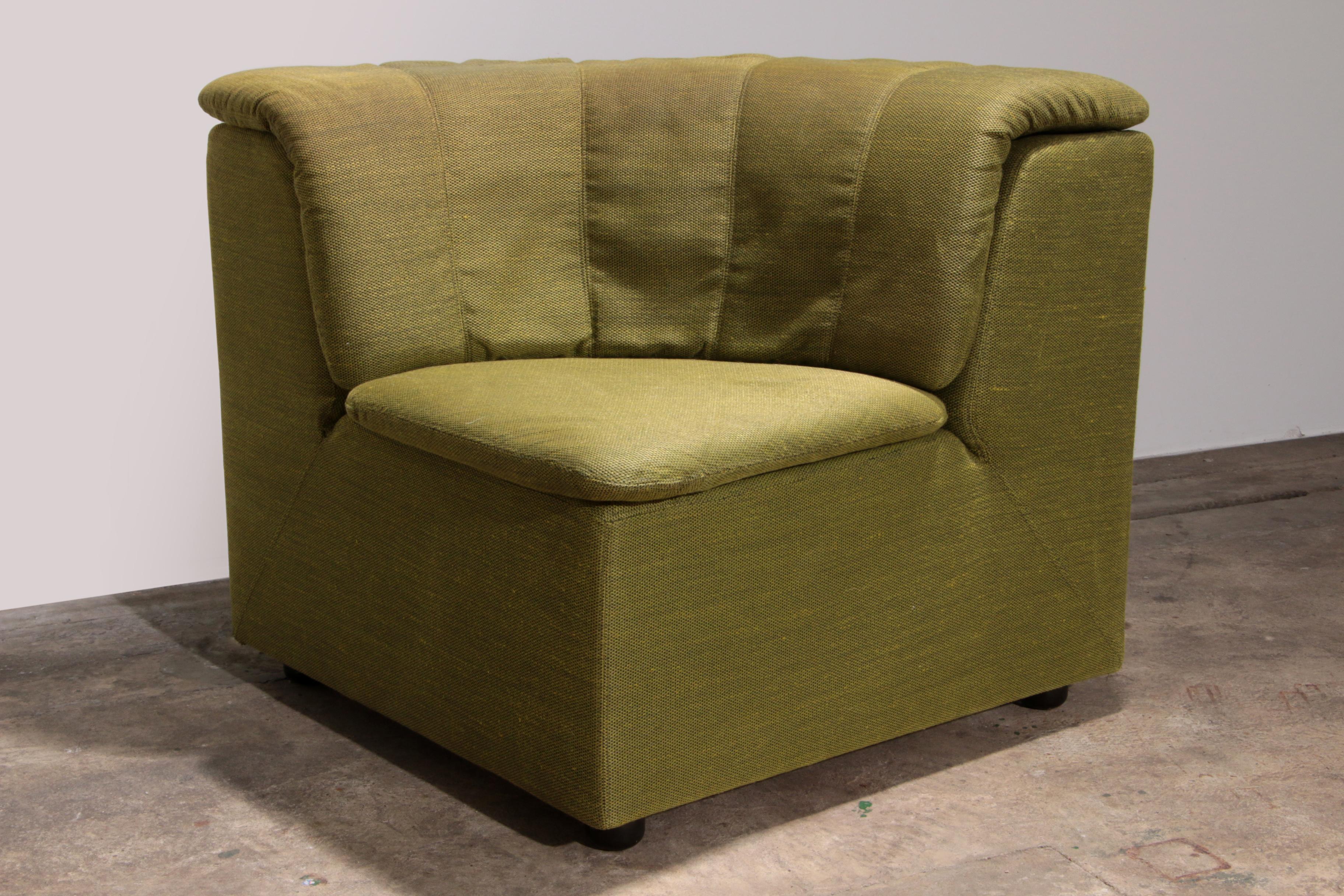 Canapé modulaire Durlet 9 pièces en tissu De Ploeg vert de luxe 1970 en vente 9