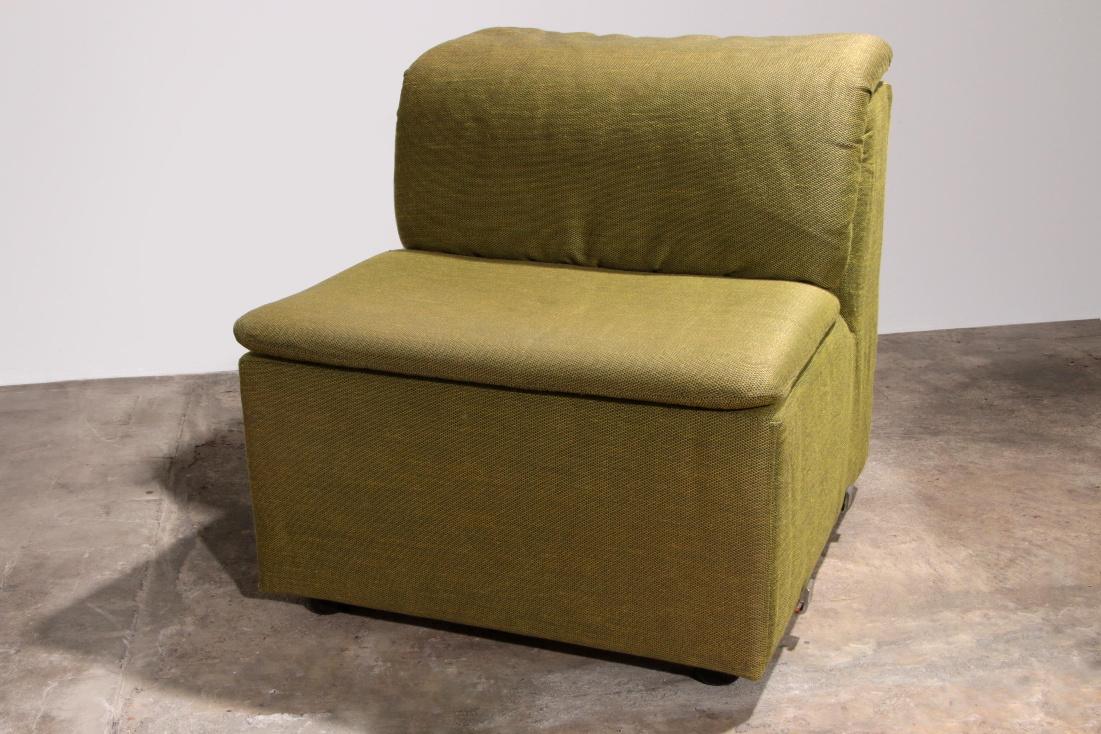 Canapé modulaire Durlet 9 pièces en tissu De Ploeg vert de luxe 1970 en vente 10