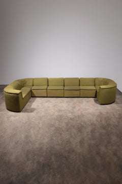 Modulares Durlet 9-teiliges Sofa in luxuriösem Grünem De Ploeg-Stoff 1970