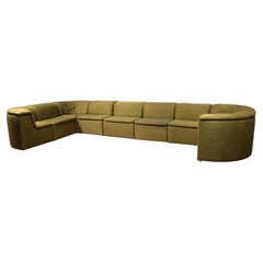 Canapé modulaire Durlet 9 pièces en tissu De Ploeg vert de luxe 1970