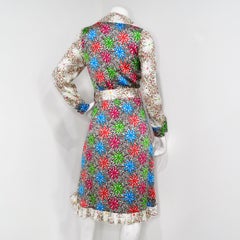 Duro Olowu Bright Flower Print Silk Long Sleeve Belted Button-Up Dress