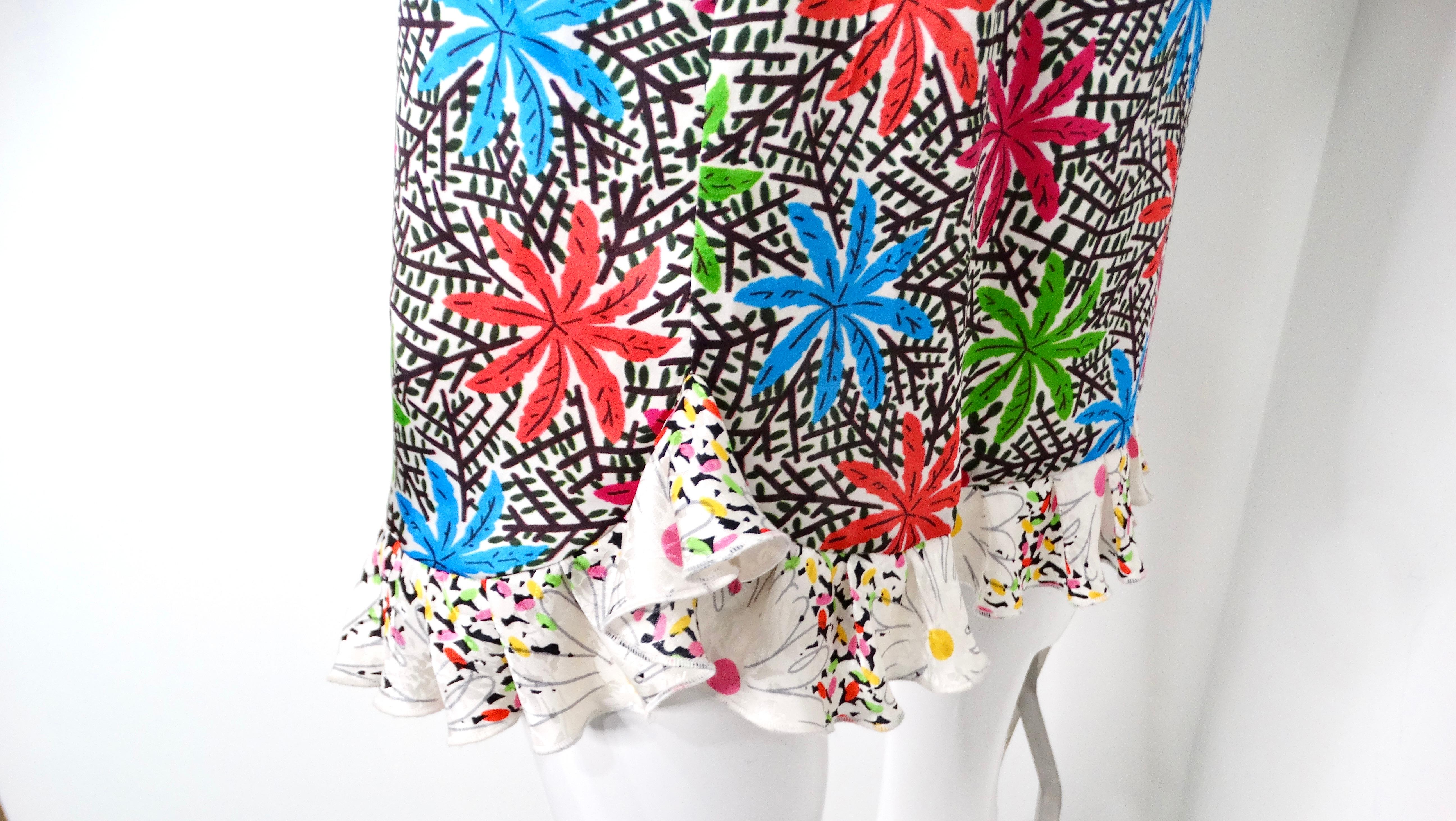 Duro Olowu Bright Flower Print Silk Long Sleeve Belted Button-Up Dress For Sale 2