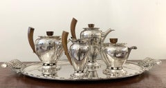 Durousseau & Raynaud Hallmarked Art Deco Silver Plated Service Set, France