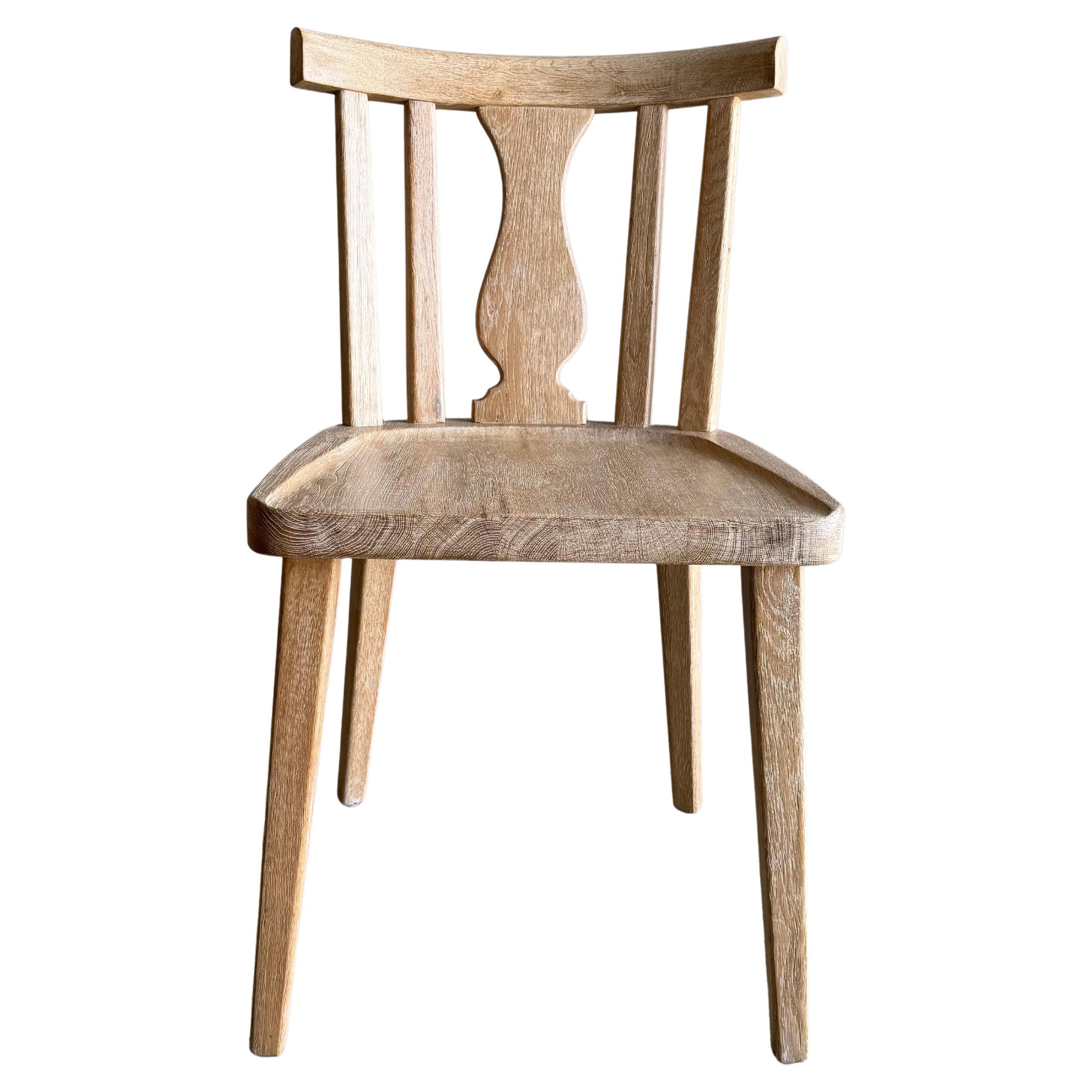 Durrell White Oak Dining Chair with Linen Seat Cushion in Natural Finish