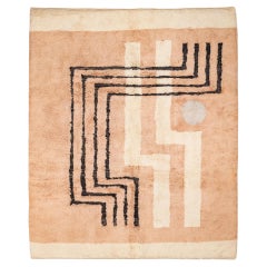 Dusk, Peach And Beige, Authentic Premium Shag, All-Natural Wool Moroccan Rug