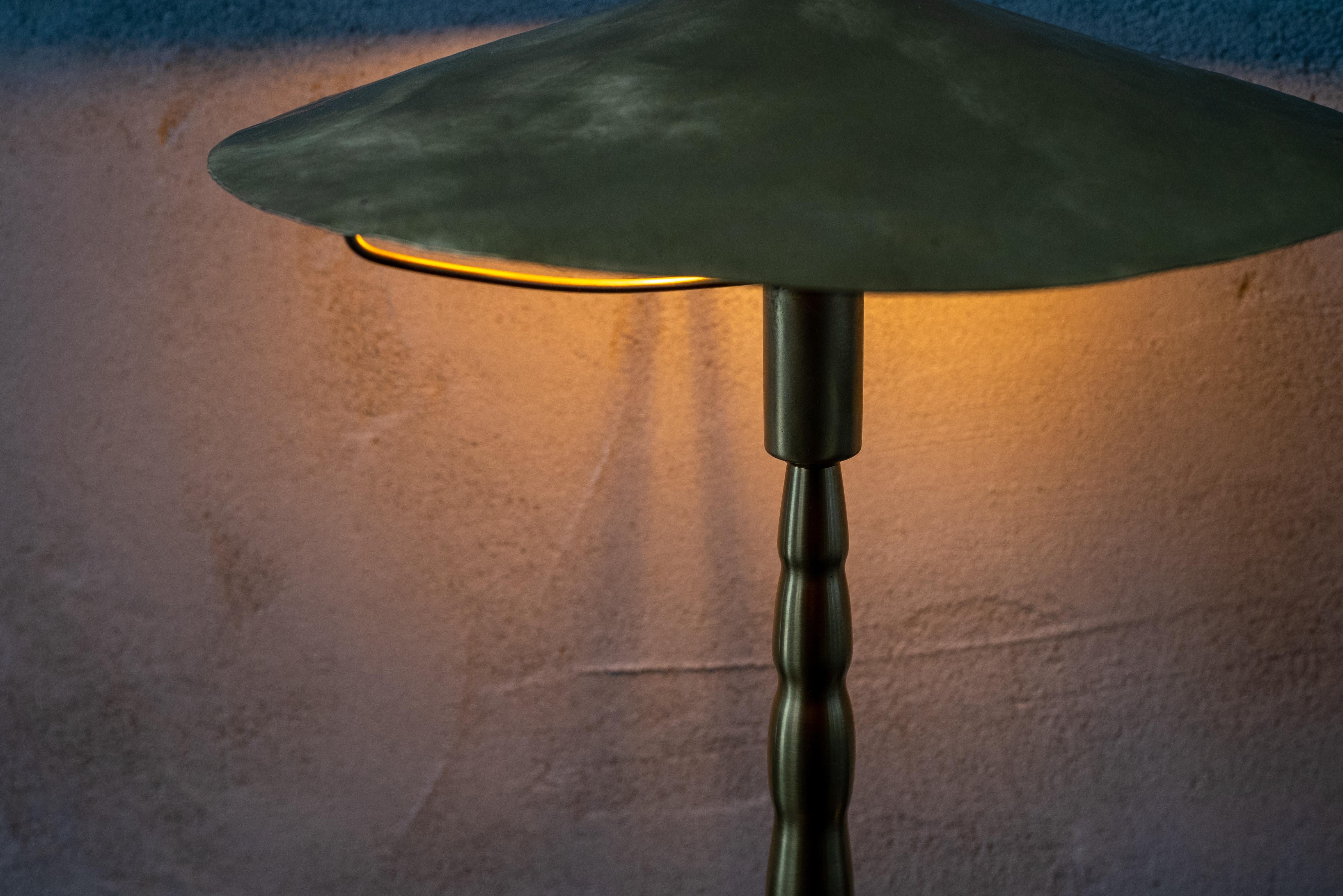 Table Lamp by Jordan Hufnagel in solid brass In New Condition For Sale In Washougal, WA