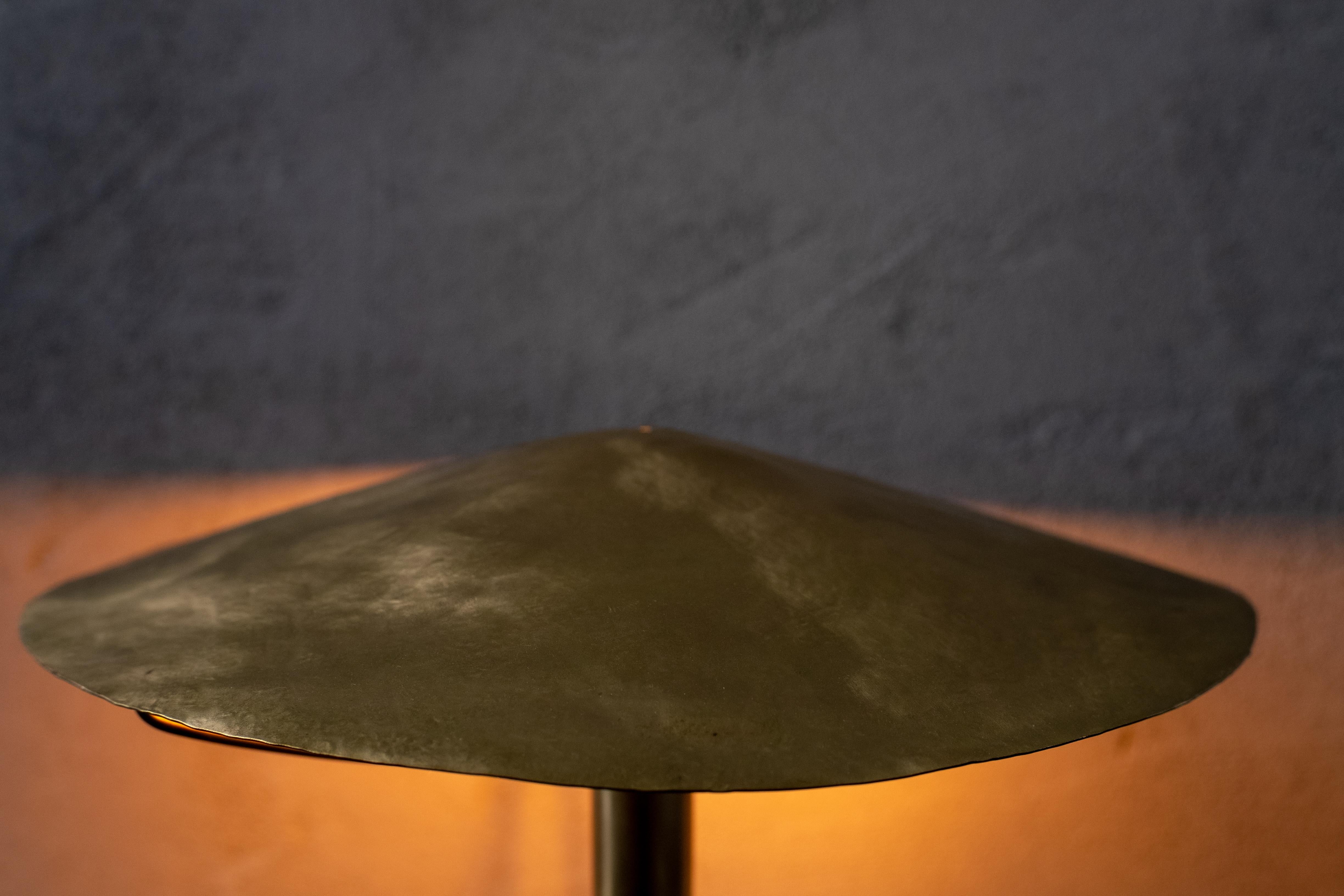 Brass Table Lamp by Jordan Hufnagel in solid brass For Sale