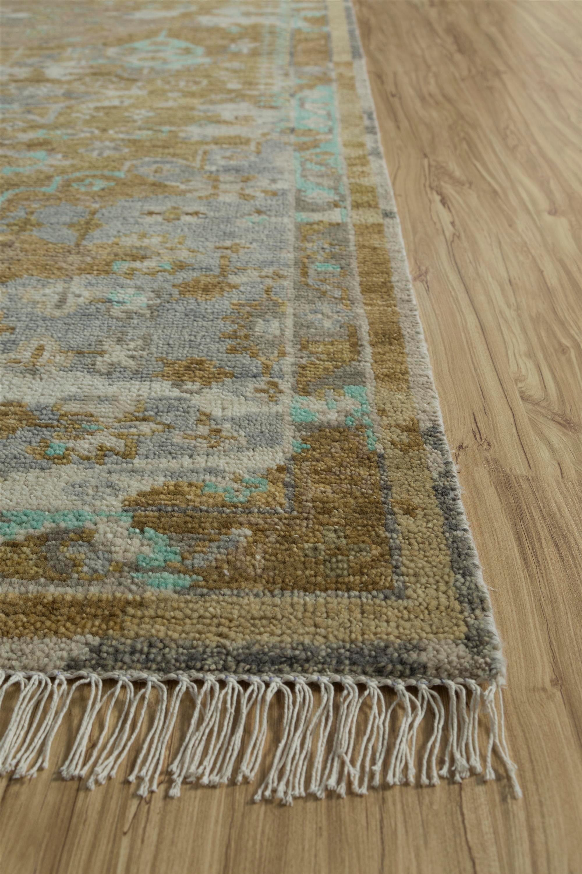 Duskfall Tapestry Dark Ivory & Spice Brown 240x300 cm Handgeknüpfter Teppich (Moderne der Mitte des Jahrhunderts) im Angebot