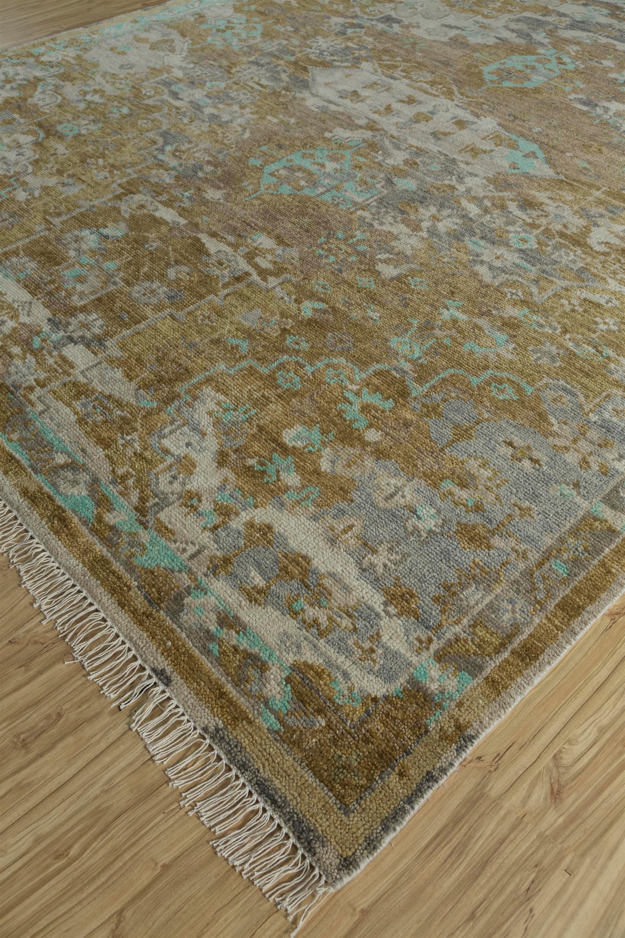 Indian Duskfall Tapestry Dark Ivory & Spice Brown 240x300 cm Handknotted Rug For Sale