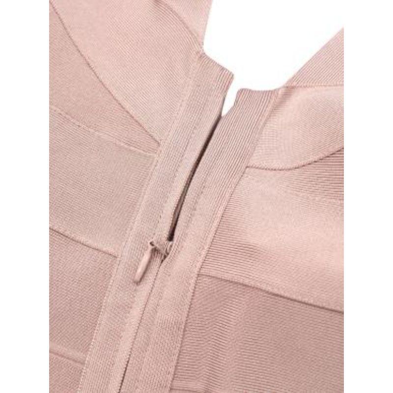 Dusky Pink Stretch Knit Bandage Dress In Good Condition For Sale In London, GB