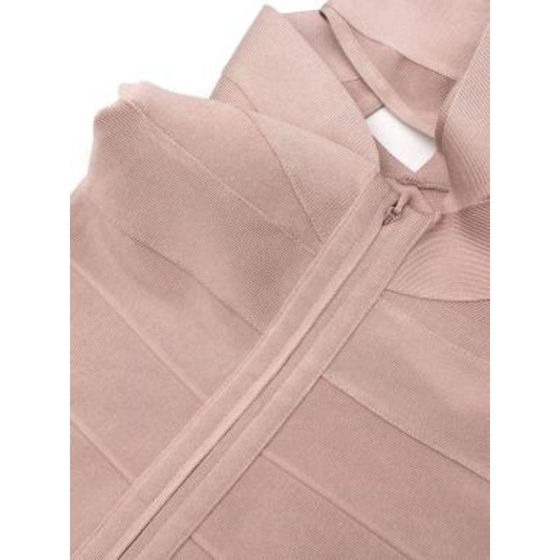 Dusky Pink Stretch Knit Bandage Dress For Sale 2