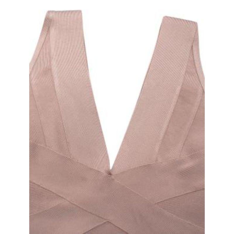 Dusky Pink Stretch Knit Bandage Dress For Sale 3