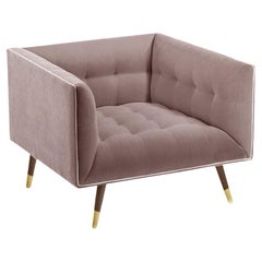 Sillón Polvo con Fresno Haya-056-1, Latón Pulido y Loto Barcelona