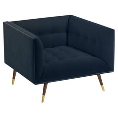 Fauteuil en hêtre avec poussière -056-1, laiton poli et noir de Paris