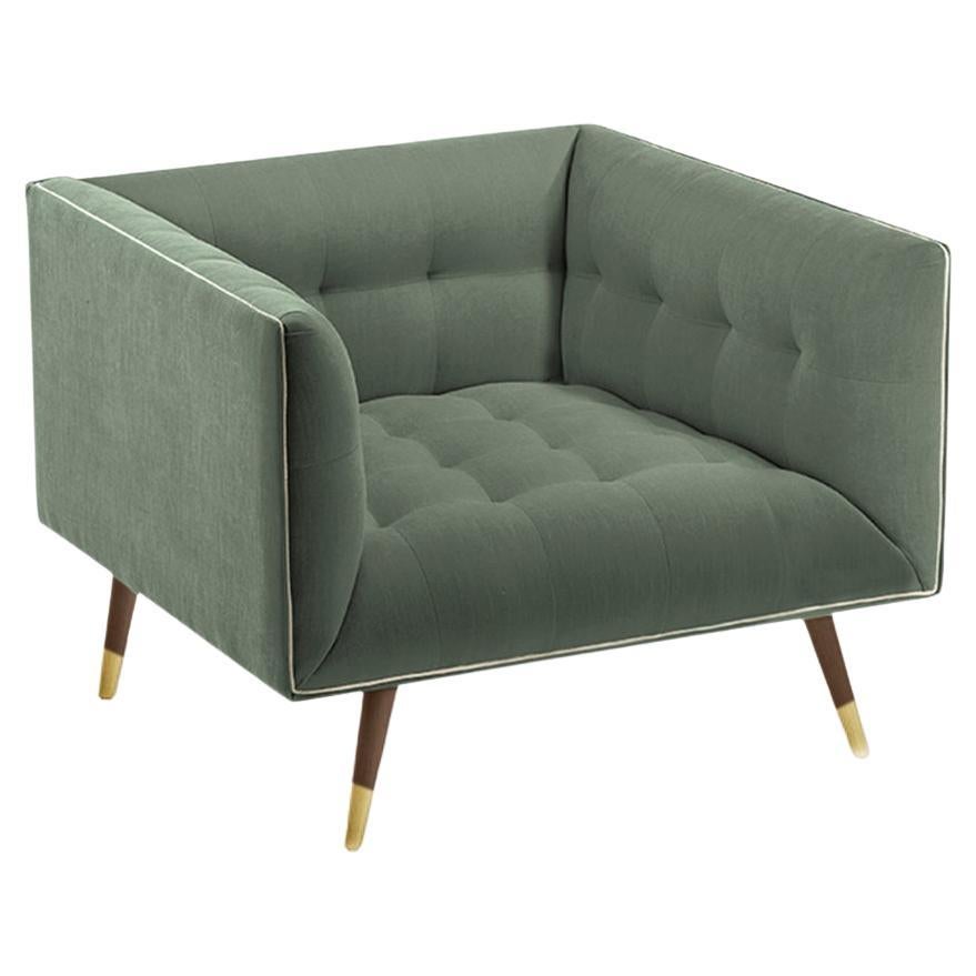 Poltrona Dust con frassino-056-1, ottone lucido e liscio 60