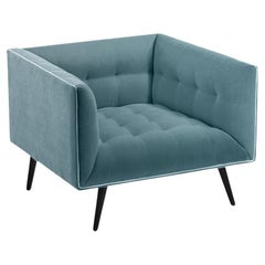 Fauteuil Dust avec hêtre Ash-056-5 et Paris bleu foncé