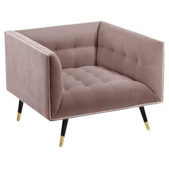Dust-Sessel mit Buchenholz-Asche-056-5, poliertem Messing und Barcelona Lotus