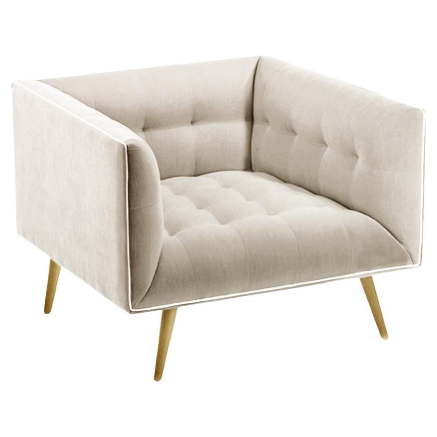 Fauteuil à poussière en chêne naturel et neige bouclée