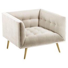 Fauteuil à poussière en chêne naturel et neige bouclée