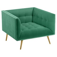 Dust Armchair with Natural Oak and Paris Green