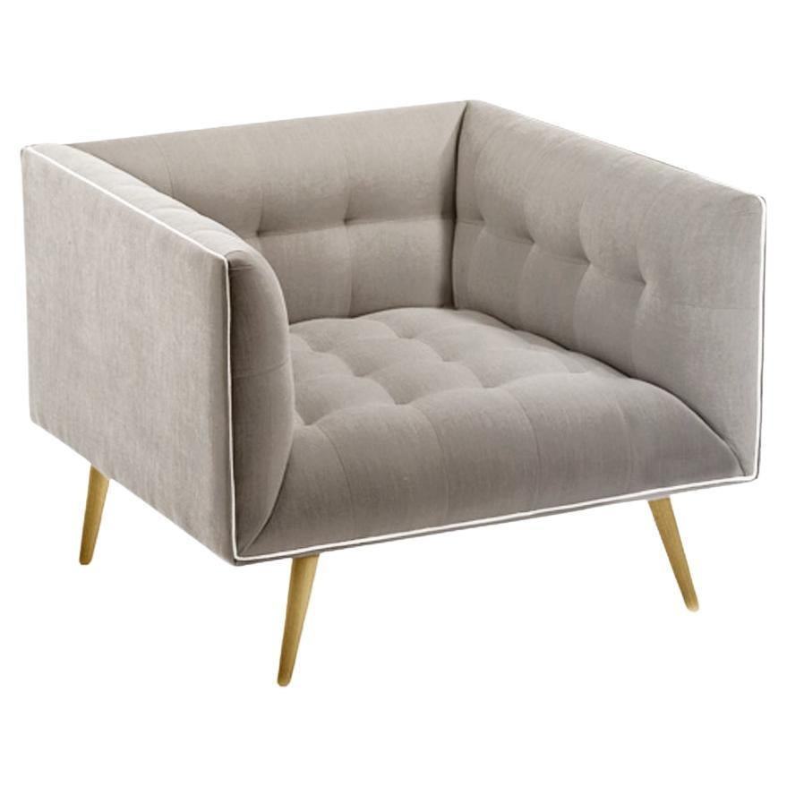 Fauteuil à poussière en chêne naturel et souris Paris