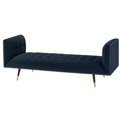 Banc à poussière, grand modèle en hêtre-056-1, laiton poli et noir de Paris