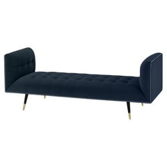 Banc à poussière, grand modèle en hêtre-056-5, laiton poli et noir de Paris