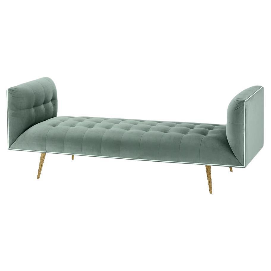 Banc à poussière, grand modèle en chêne naturel et lisse, 60