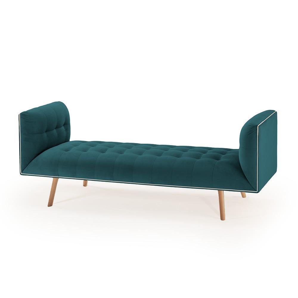 Mid-Century Modern Dust Bench Settee with Soft Velvet 2 Seat  For Sale