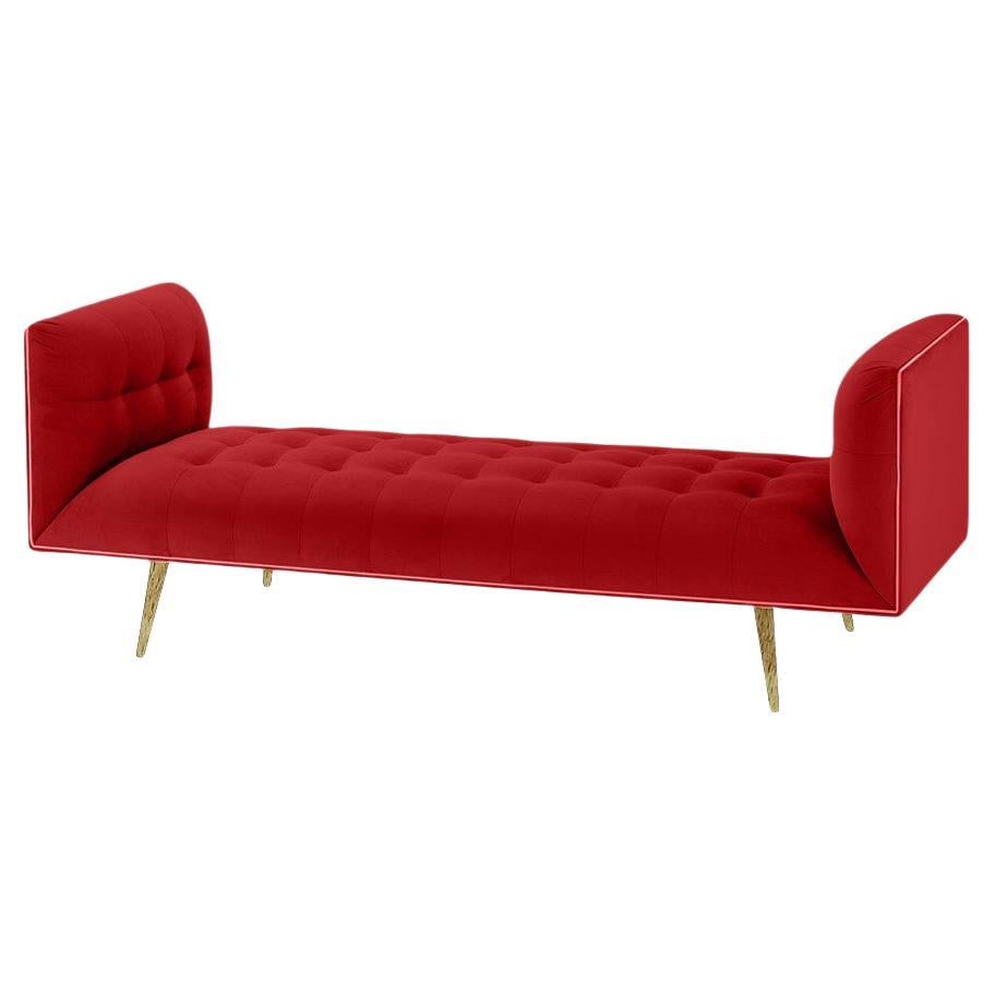 Banc à poussière, petit avec chêne naturel, laiton poli et lisse 72