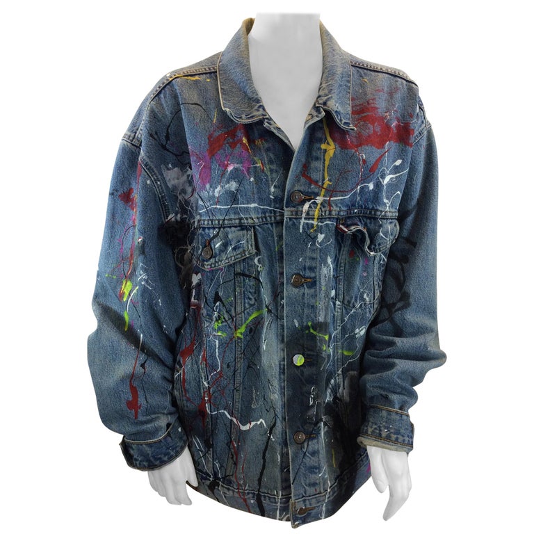 Louis Vuitton Custom Denim Jacket; Hand Painted; Art on denim; Denim jacket  with art; Jacket with painting; Exclu…