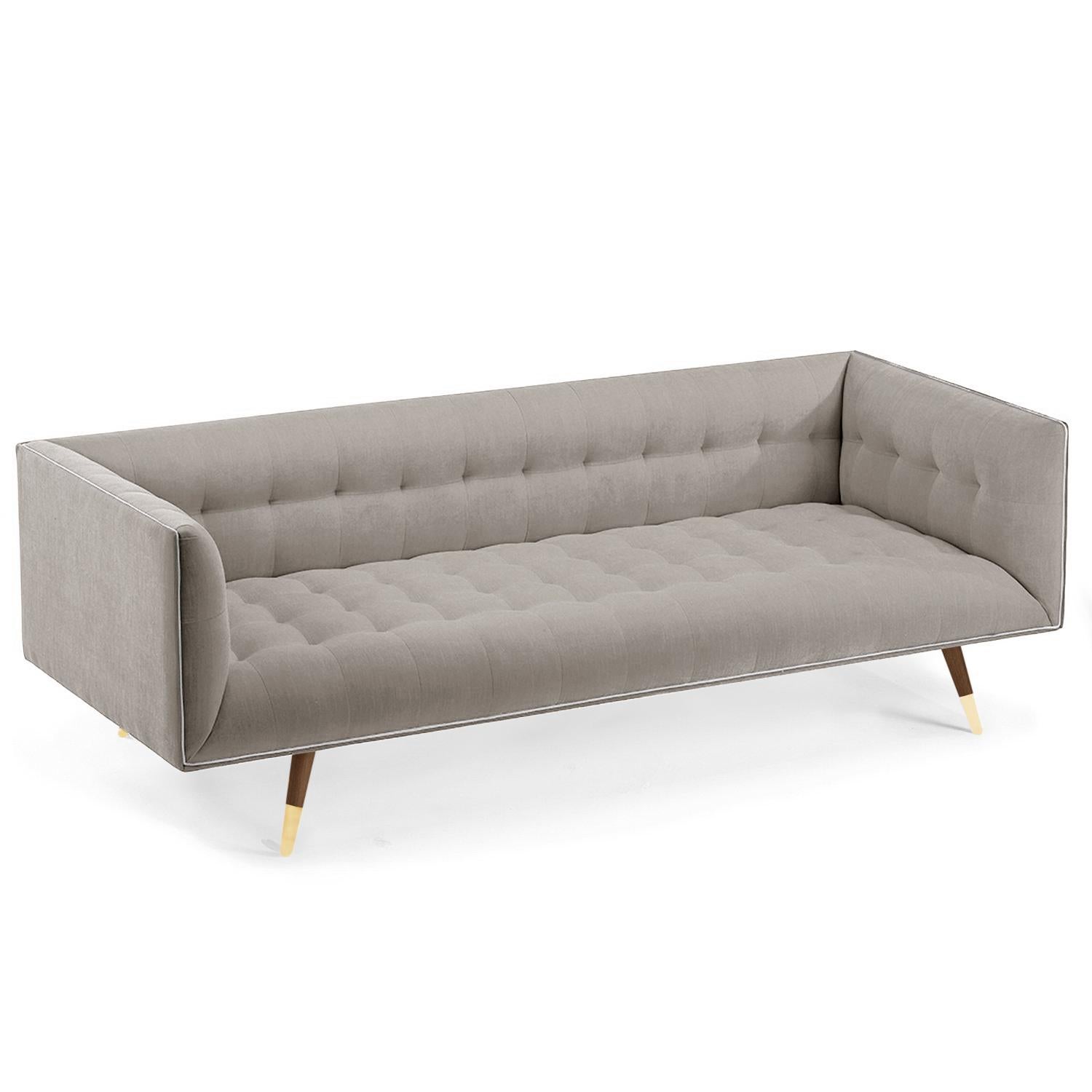 Dust Sofa, Large with Beech Brown - Polished Brass For Sale 3