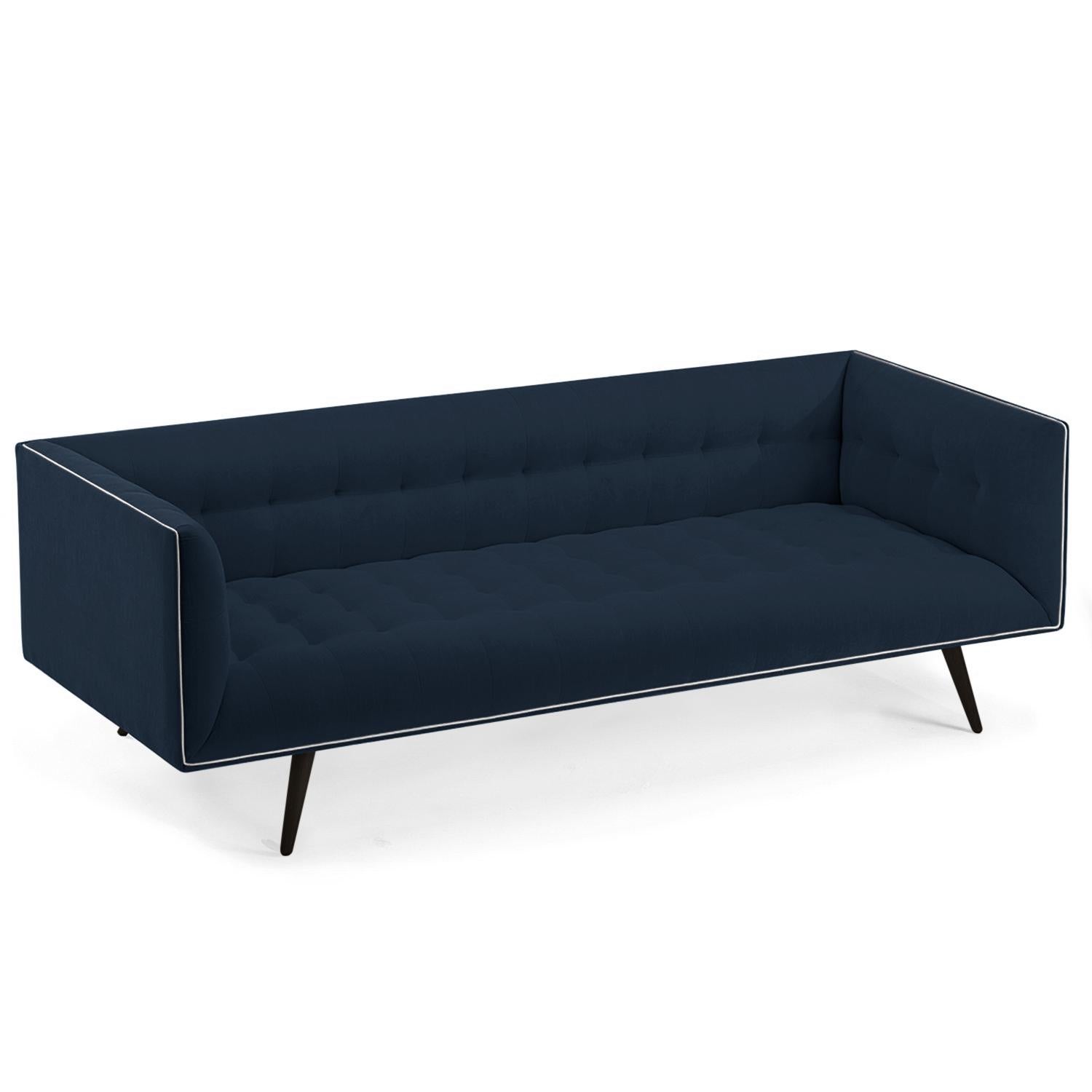 Polished Dust Sofa, Large with Beech Ebony For Sale