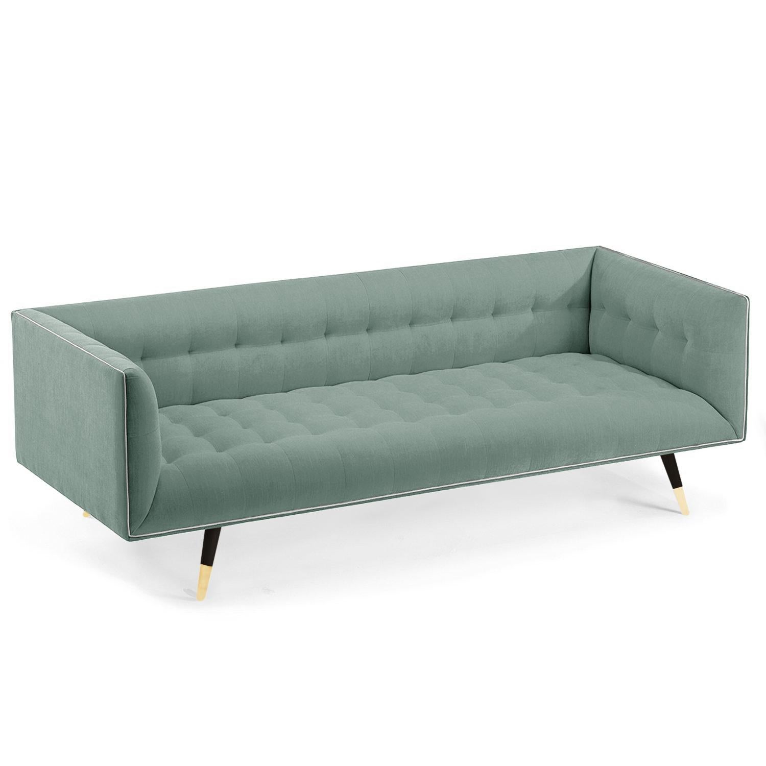 Dust Sofa, Large with Beech Ebony - Polished Brass For Sale 4
