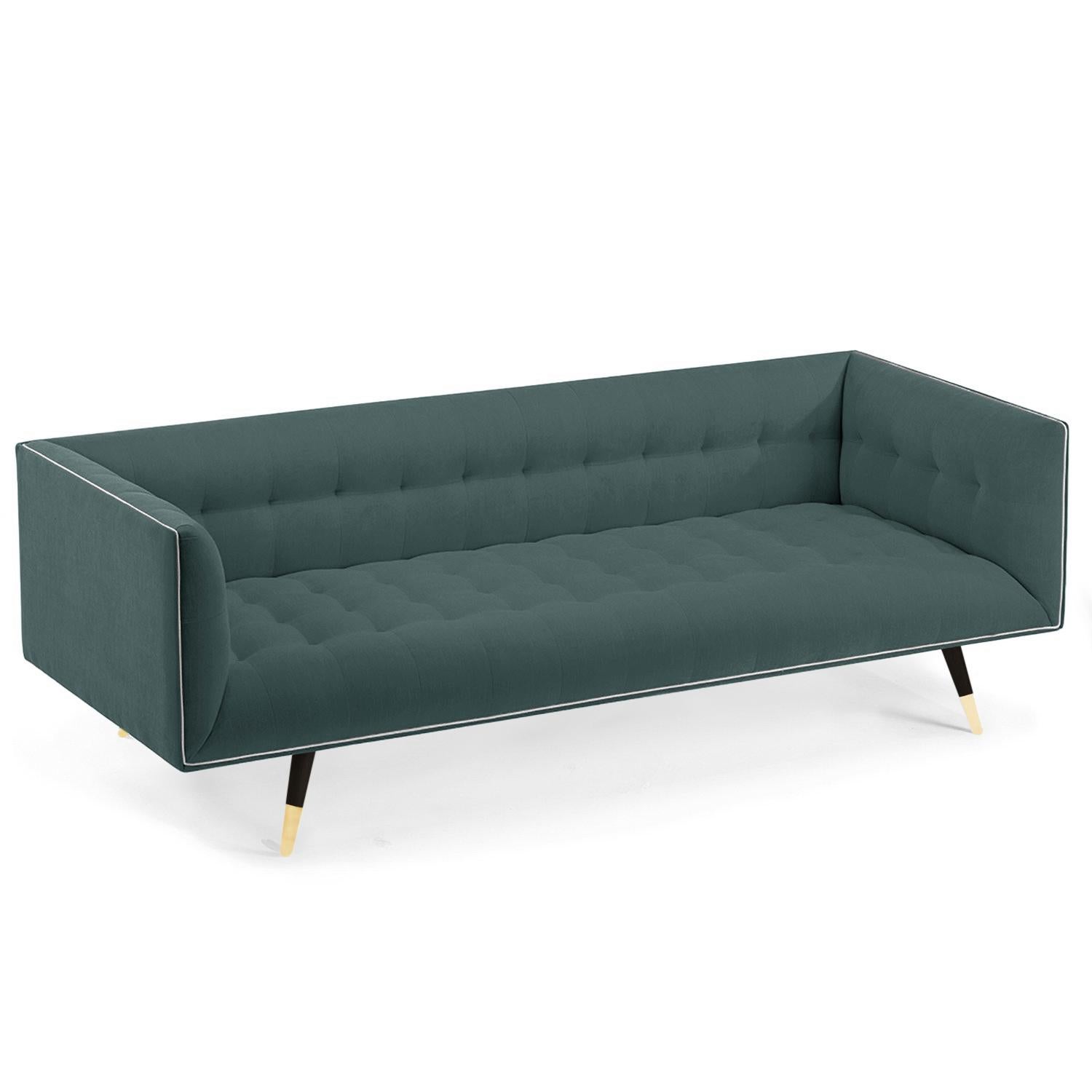 Dust Sofa, Large with Beech Ebony - Polished Brass For Sale 6