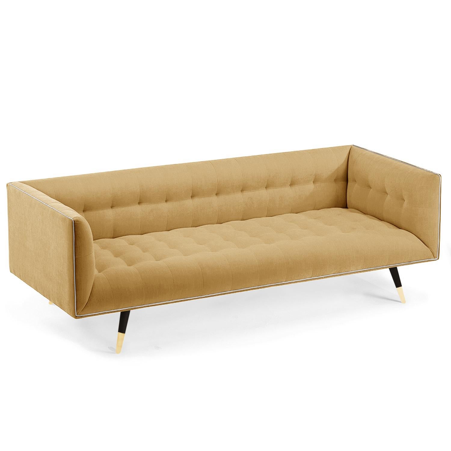 Dust Sofa, Large with Beech Ebony - Polished Brass For Sale 8